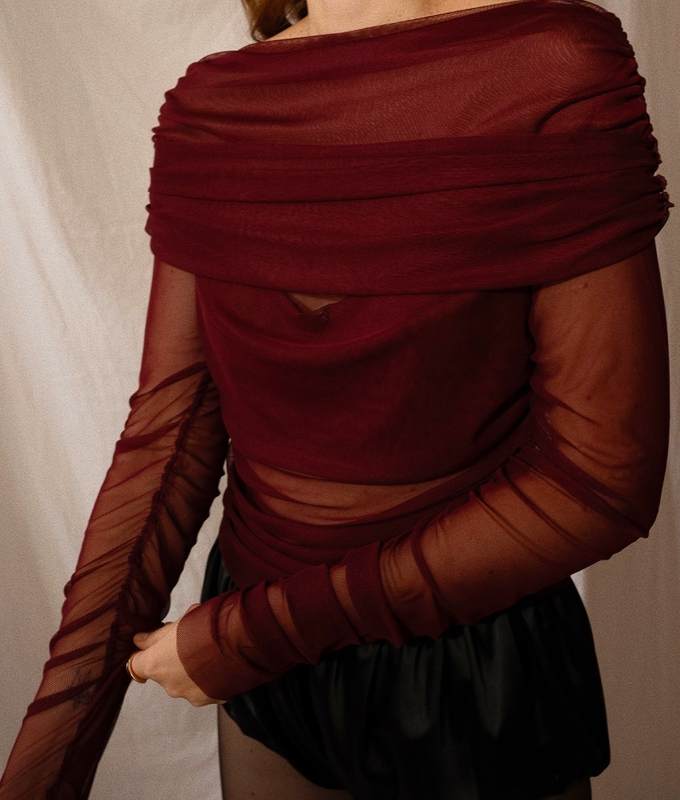 Лонгслів Burgundy off-shoulder byMe