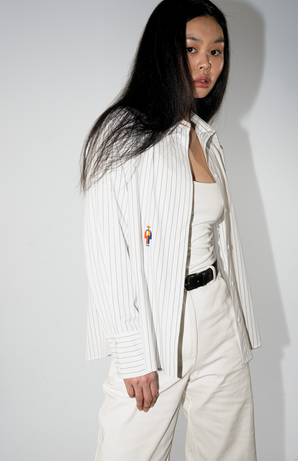 Сорочка Stripes біла у сіру смужку 19% бавовна, 76% поліестер, 5% спандекс 1-26-pt-sr-sm L-XL(р) byMe