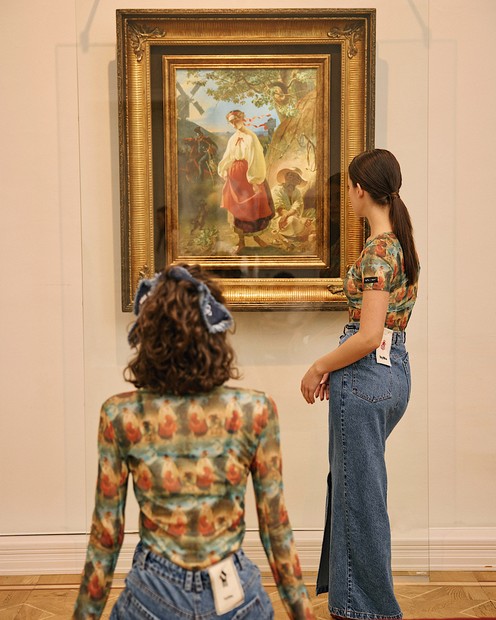 Жіночий лонгслів сіточка з картиною "Катерина" byMe
