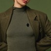 Жіночий піджак-пальто зеленого кольору