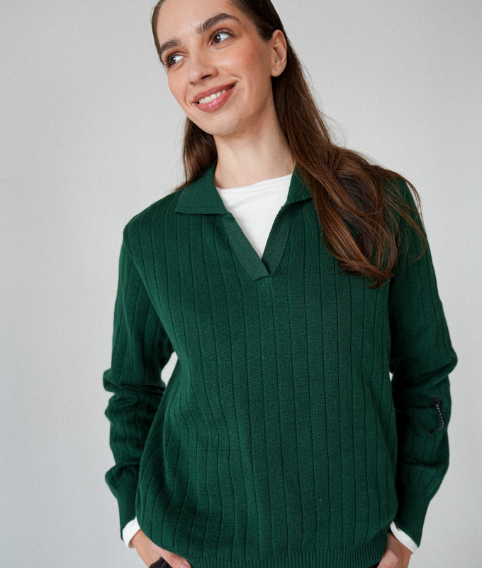 Green Knitted Polo byMe