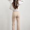 Жіночі штани з розрізом бежеві, довжина middle