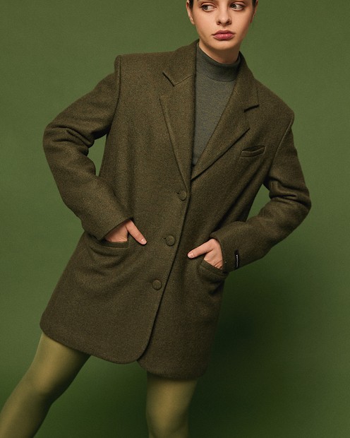 Жіночий піджак-пальто зеленого кольору byMe