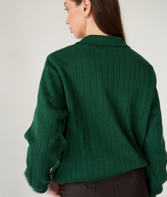 Green Knitted Polo byMe