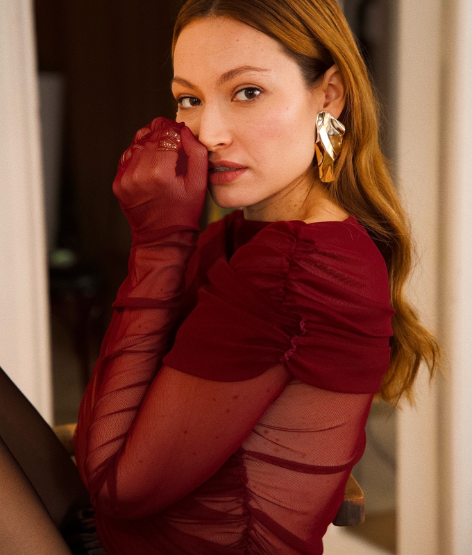 Лонгслів Burgundy off-shoulder byMe