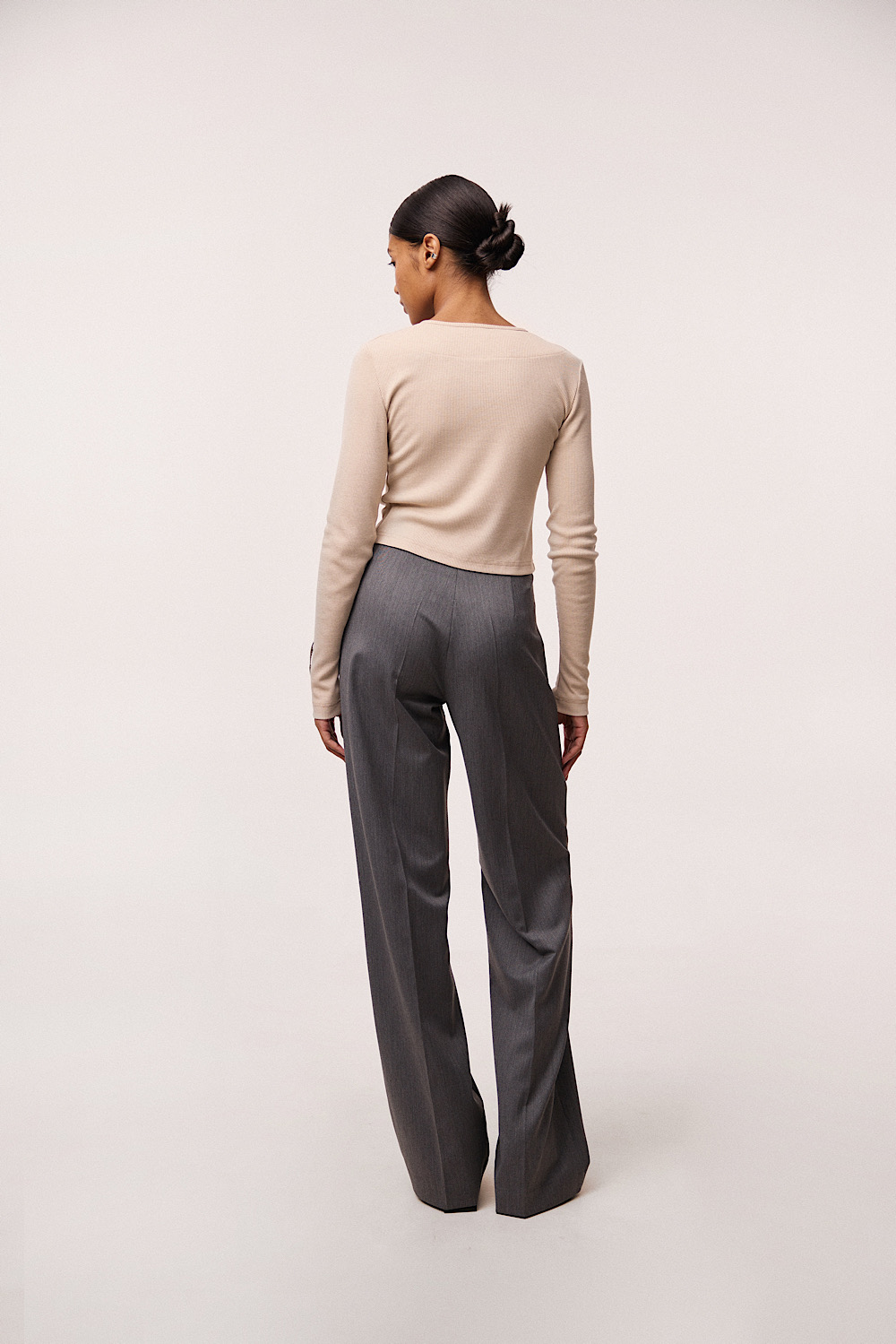 Petite grey outlet trousers